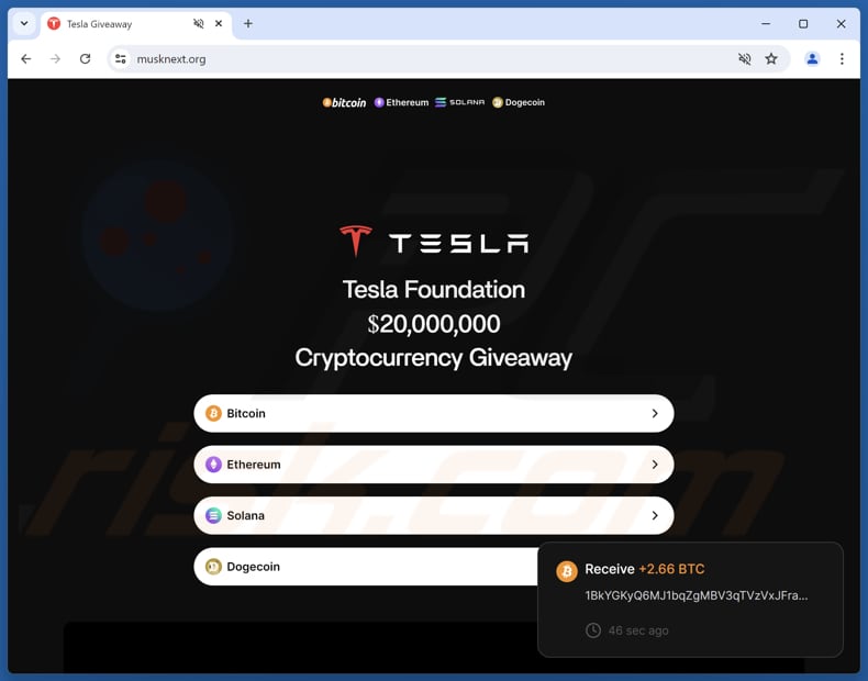 Tesla Foundation Giveaway oplichting
