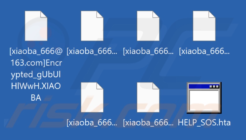 Bestanden versleuteld door XIAOBA 2.0 ransomware (bestanden hernoemd naar [xiaoba_666@163.com]Encrypted_[willekeurige_string].XIAOBA patroon)