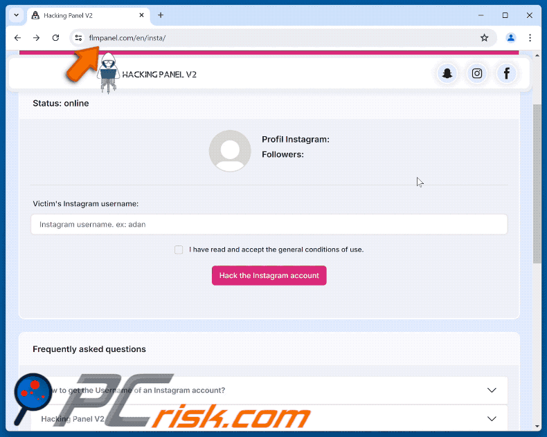 Uiterlijk van Instagram Account Hack-oplichting