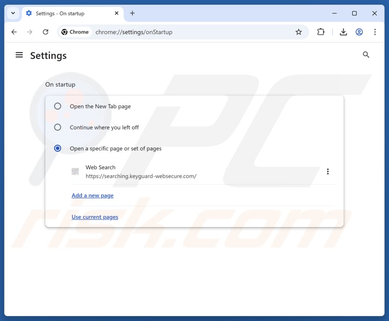 Keyguard-websecure.com verwijderen uit de startpagina van Google Chrome