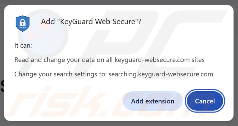 KeyGuard Web Secure browserkaper vraagt om toestemming