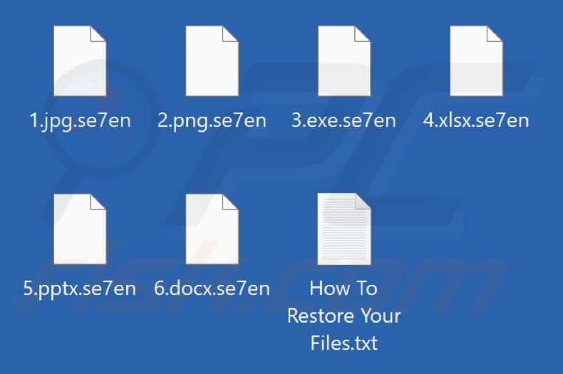 Bestanden versleuteld door Se7en-ransomware (extensie .se7en)