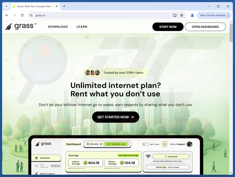 Grass Airdrop oplichting echte website (grass.io)