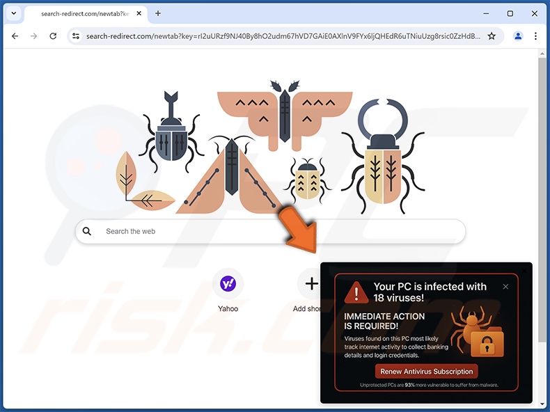 search-redirect.com weergegeven nep-pop-up