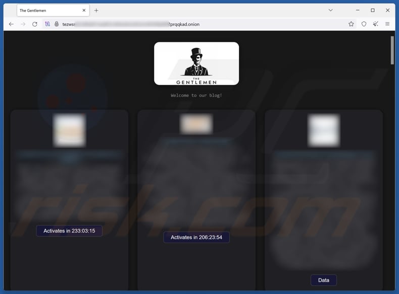 Gentlemen Ransomware-website voor het lekken van gegevens