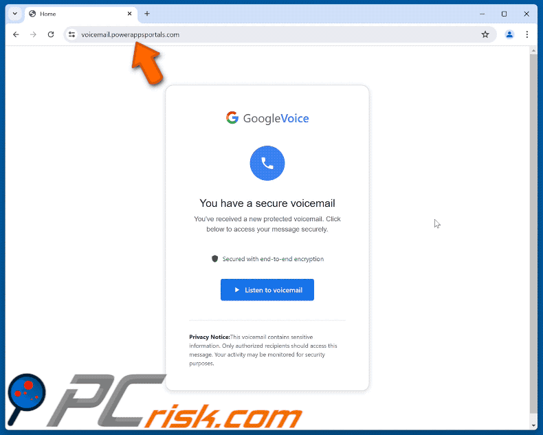 Uiterlijk van Google Voice-scam (GIF)