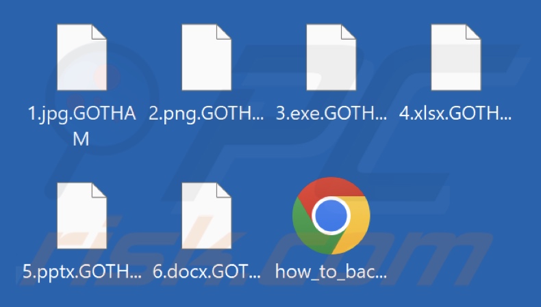 Bestanden versleuteld door GOTHAM ransomware (extensie .GOTHAM)
