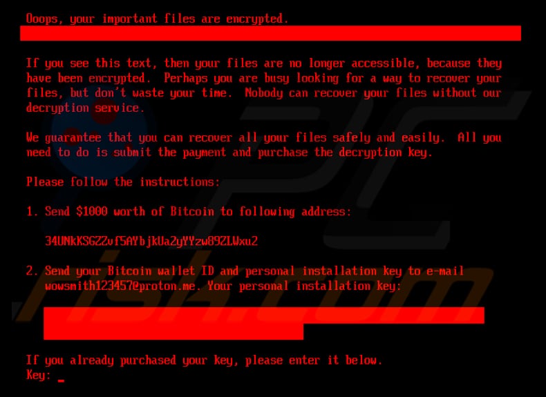 HybridPetya ransomware losgeldbrief