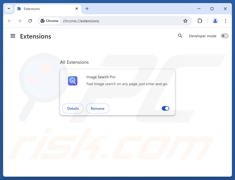 Google Chrome-extensies verwijderen die verband houden met imagesearcherpro.com