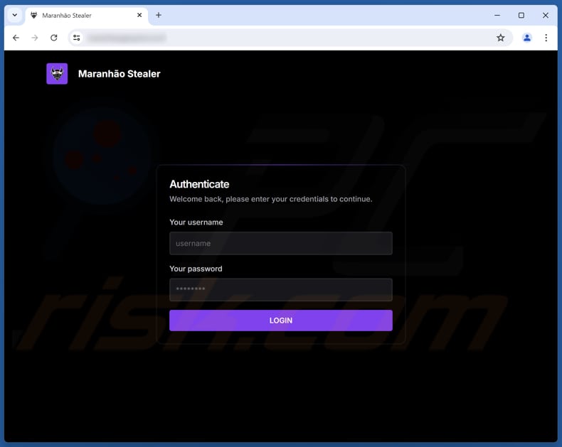Maranhao stealer admin panel login