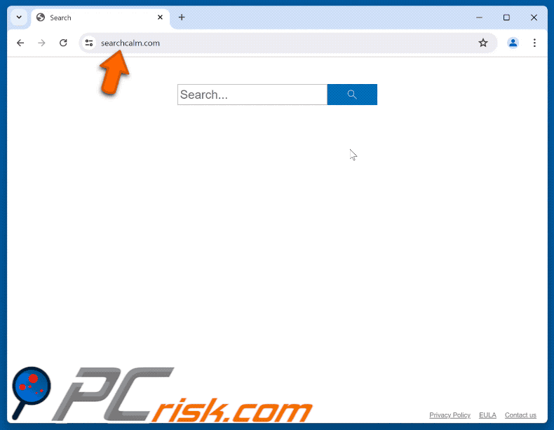 Searchcalm.com verwijst door naar bing.com via finesearcher.com