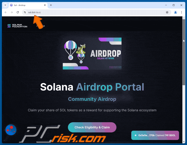 Verschijning van Solana Community Airdrop zwendel