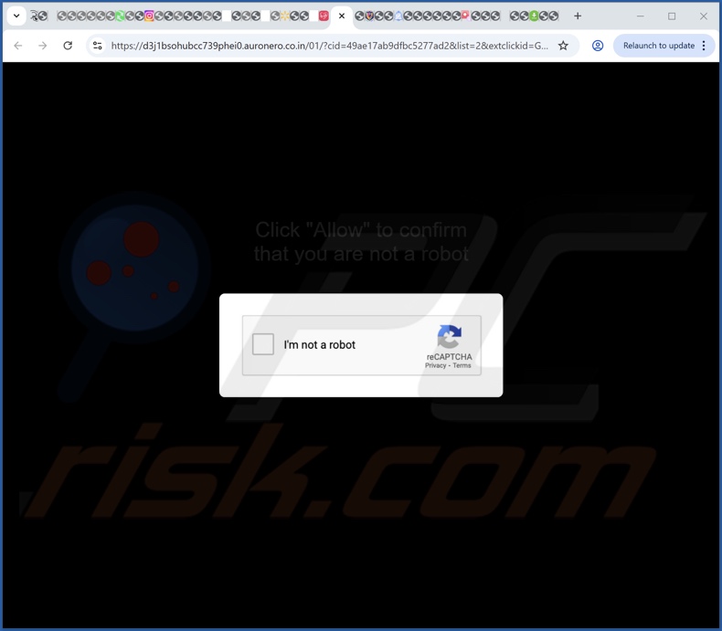 auronero.co[.]in pop-up omleidingen