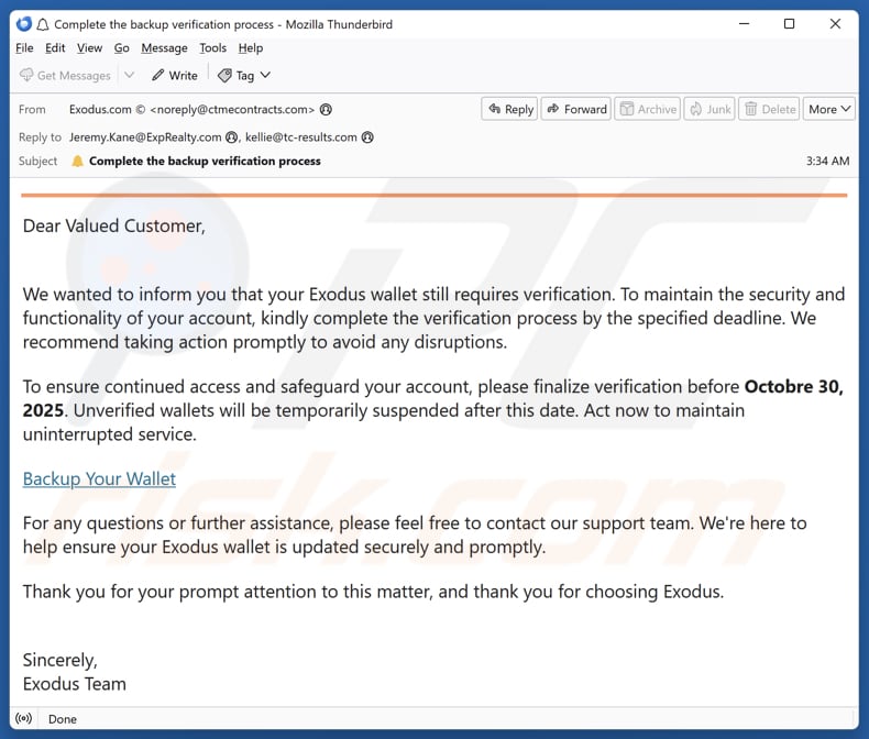Email Account Failure Notice e-mailspamcampagne