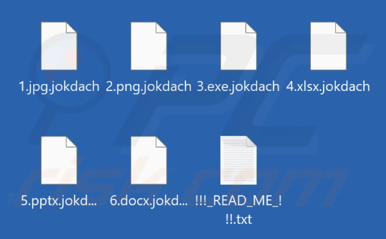 Bestanden versleuteld door Jokdach ransomware (extensie .jokdach)