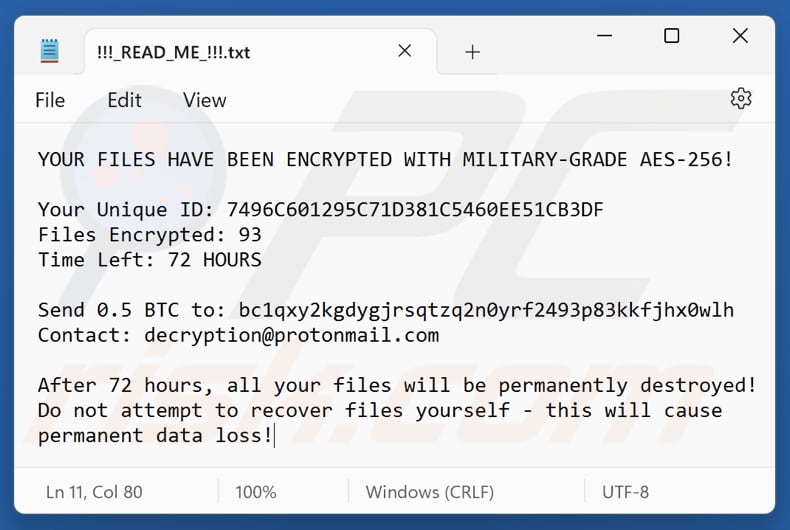 Jokdach ransomware tekstbestand (!!!_READ_ME_!!!.txt)