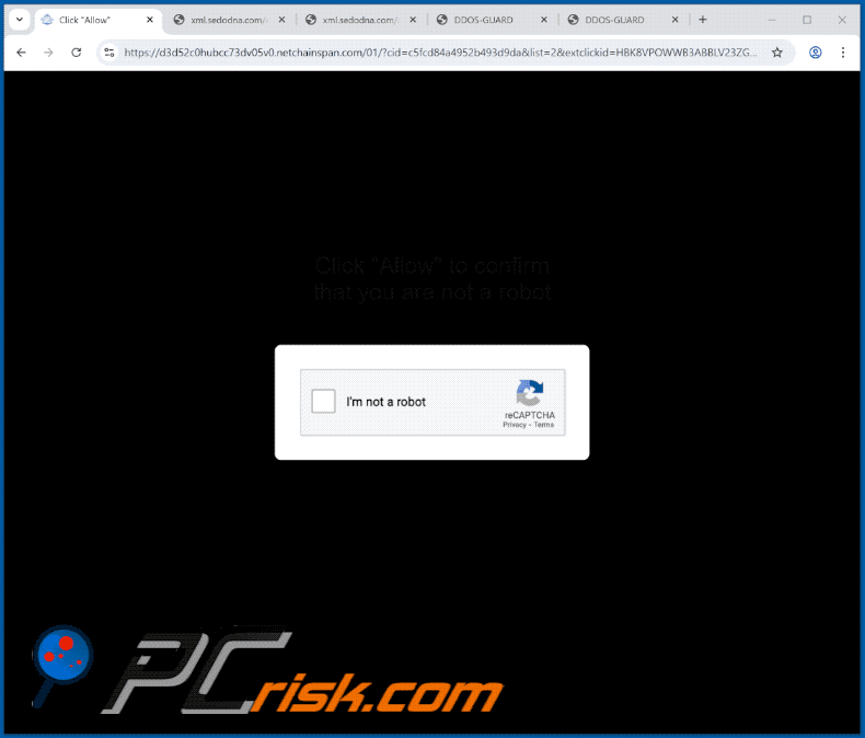 uiterlijk van de website netchainspan[.]com (GIF)