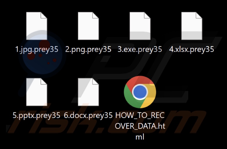 Bestanden versleuteld door Prey-ransomware (extensie .prey35)