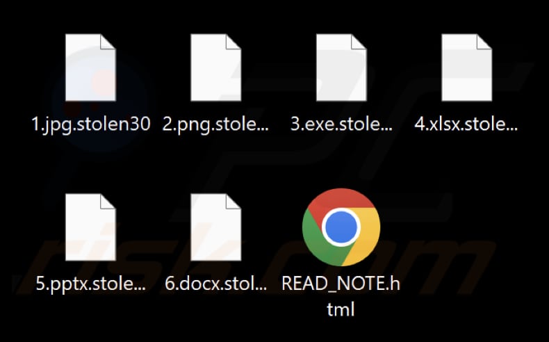 Bestanden versleuteld door Stolen ransomware (extensie .stolen30)
