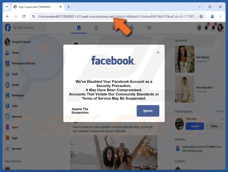 We hebben uw Facebook-account uitgeschakeld zwendel