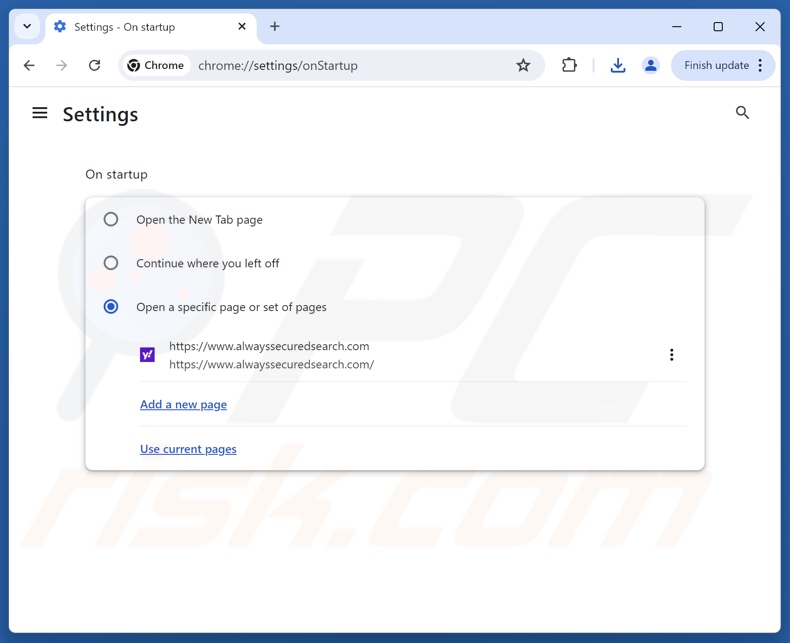 Alwayssecuredsearch.com verwijderen van de startpagina van Google Chrome