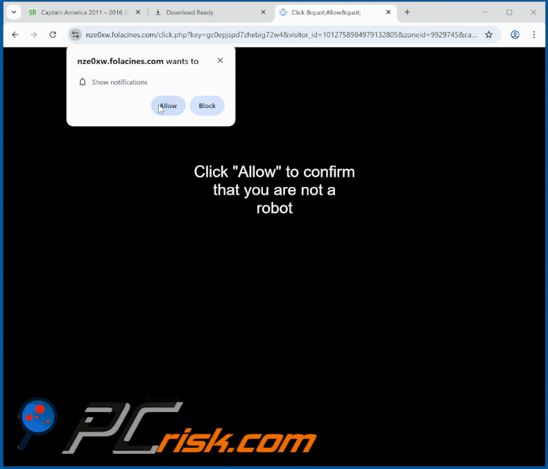 folacines[.]com uiterlijk van de website (GIF)