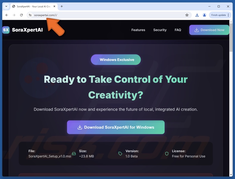 Website gebruikt om LogMeIn te promoten (onder het mom van een Sora-variant)
