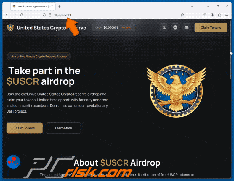 United States Crypto Reserve ($USCR) Airdrop Oplichtingsverschijnsel