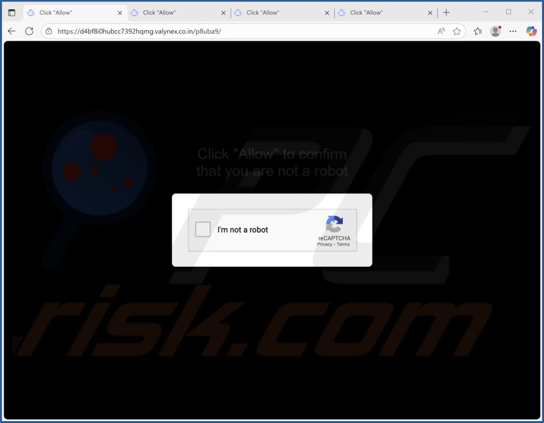 valynex.co[.]in pop-up omleidingen