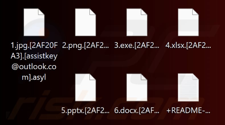 Bestanden versleuteld door Asyl ransomware (extensie .asyl)