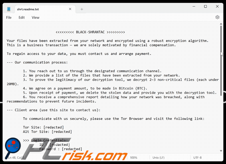 Black Shrantac ransomware losgeldbrief (shrt.readme.txt) GIF