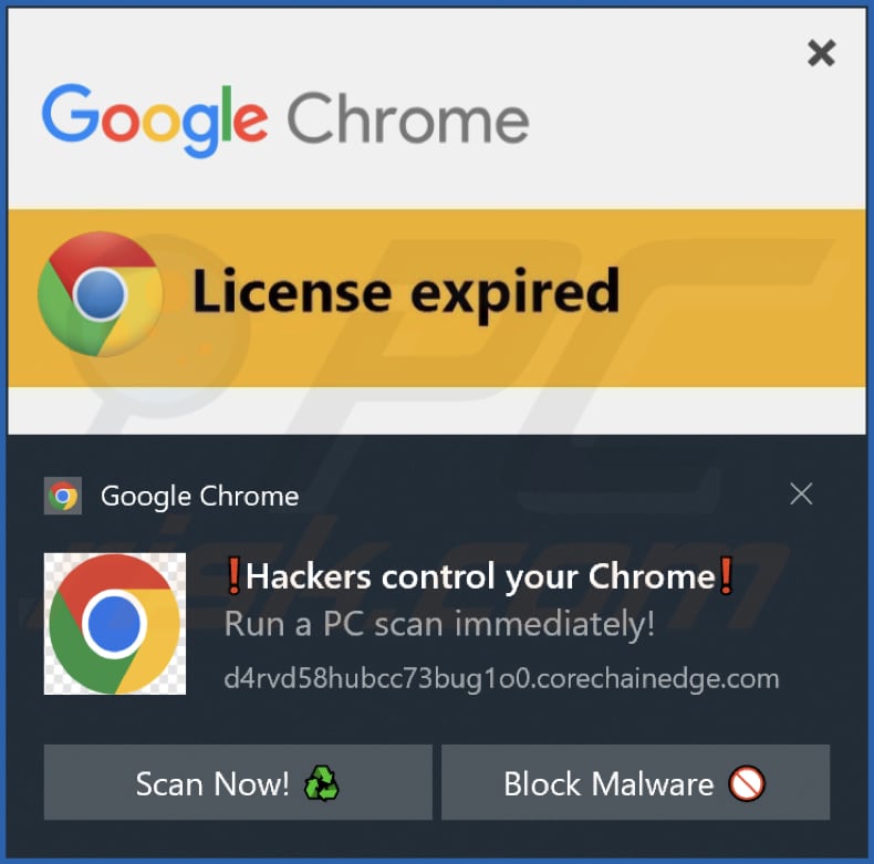 corechainedge[.]com kennisgeving