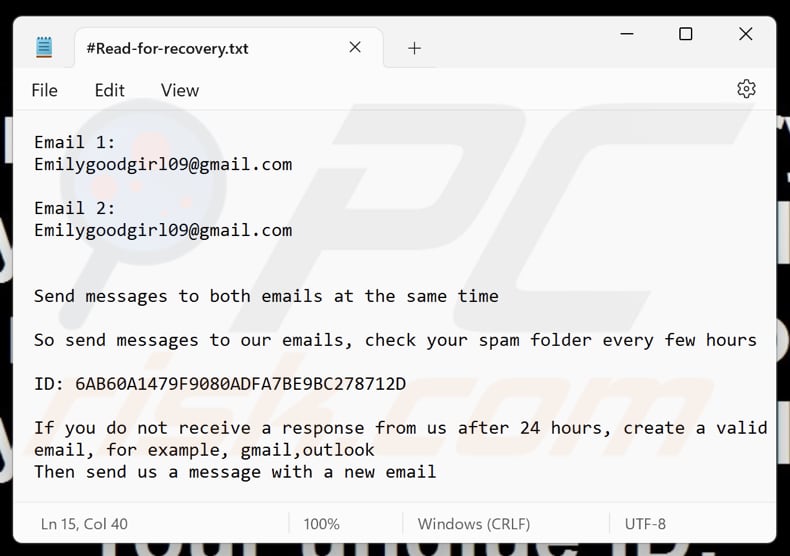 GoodGirl ransomware tekstbestand (#Read-for-recovery.txt)
