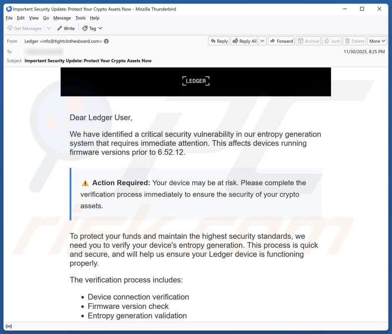 Email Account Failure Notice e-mailspamcampagne