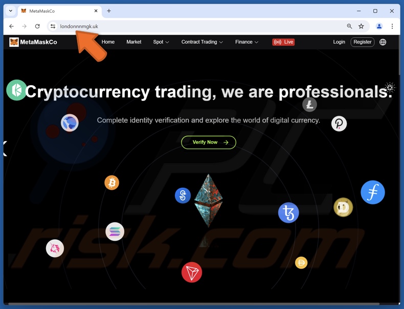 Valse MetaMask-website voor identiteitsverificatie