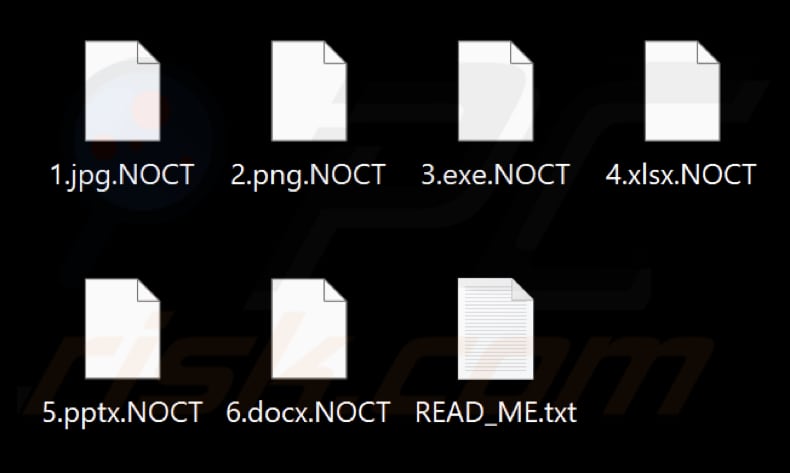Bestanden versleuteld door NOCT-ransomware (extensie .NOCT)