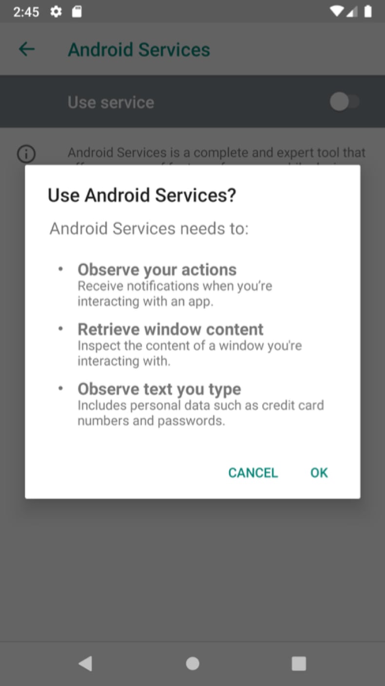 ResidentBat Spyware vraagt om toestemming