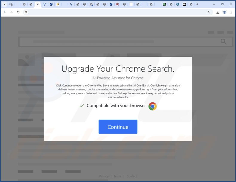 Website gebruikt om AI Output Algo Tool browser hijacker te promoten