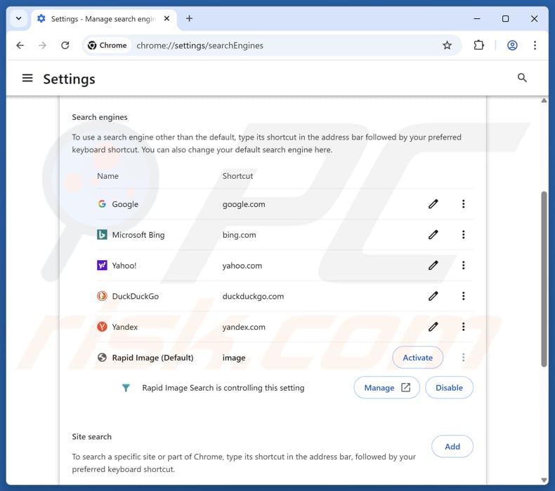 search.myprivate-search.com verwijderen uit de standaardzoekmachine van Google Chrome
