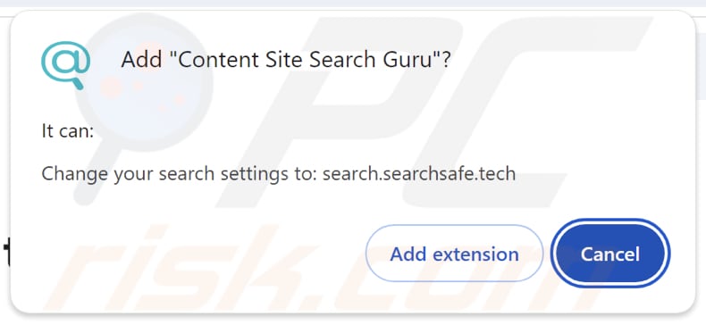 Content Site Search Guru browserkaper vraagt om machtigingen