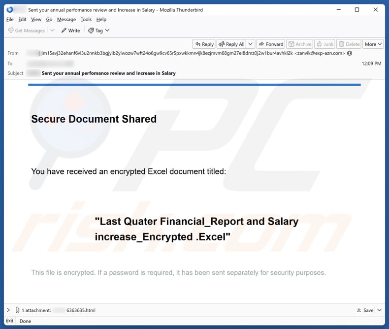 Secure Document Shared email spam campagne