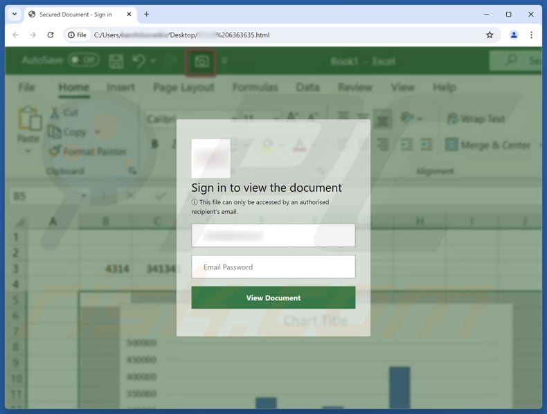 Secure Document Shared E-mailzwendel phishingpagina