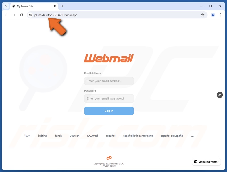 Security Challenges frauduleuze e-mail promootte phishing-website