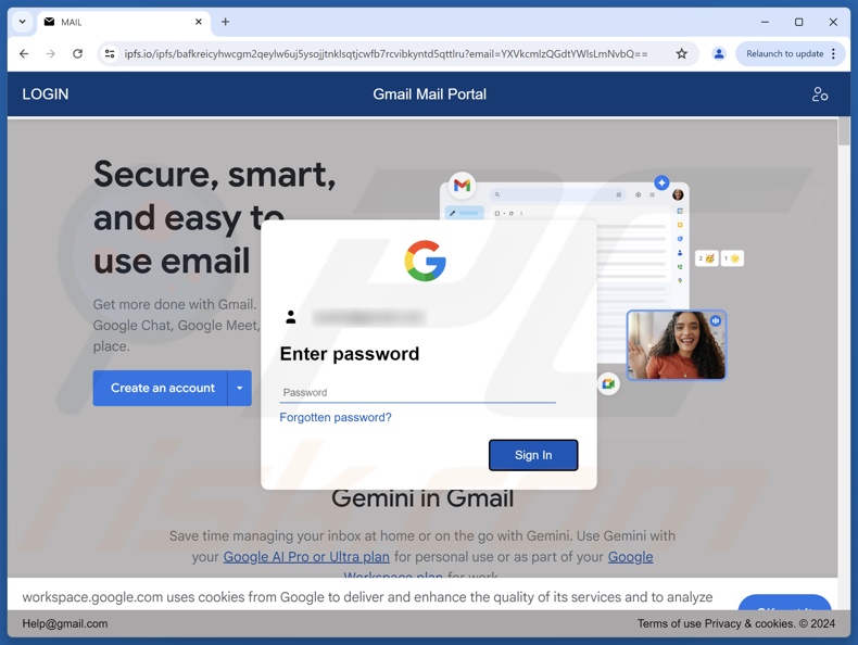Special Christmas Bonus frauduleuze e-mail promootte phishing website