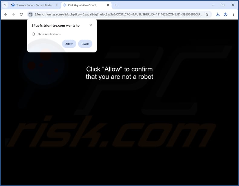trionites[.]com advertenties