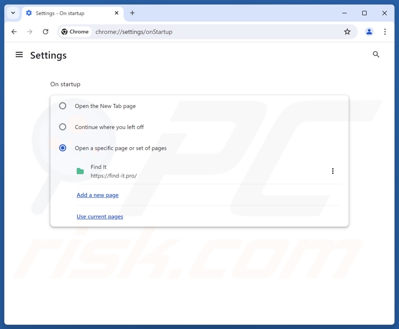 Verwijdering van find-it.pro uit de Google Chrome startpagina