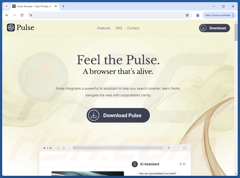 Website gebruikt om Pulse PUA te promoten