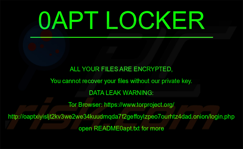 0apt Locker ransomware achtergrond