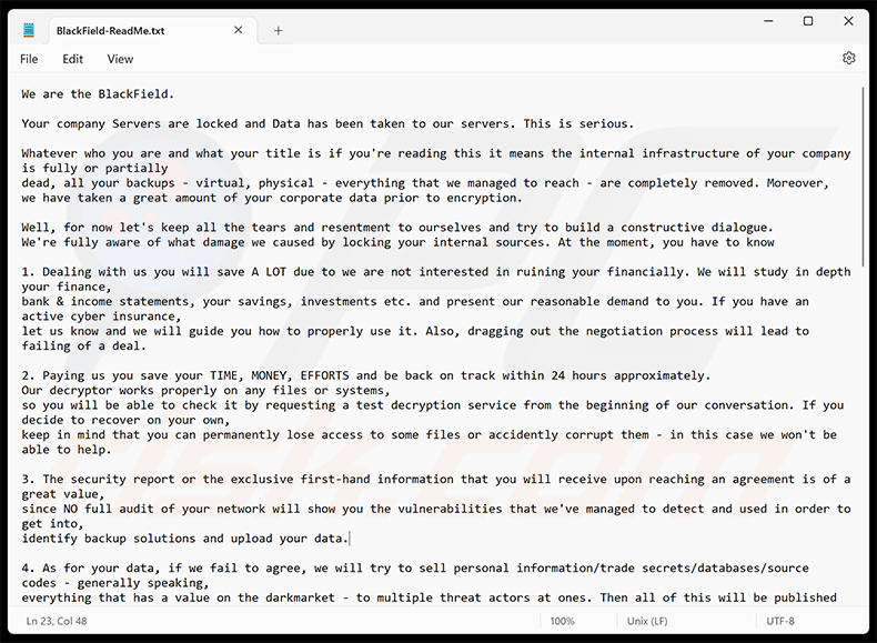 BlackFL (BlackField) losgeldbrief (2026-02-11)