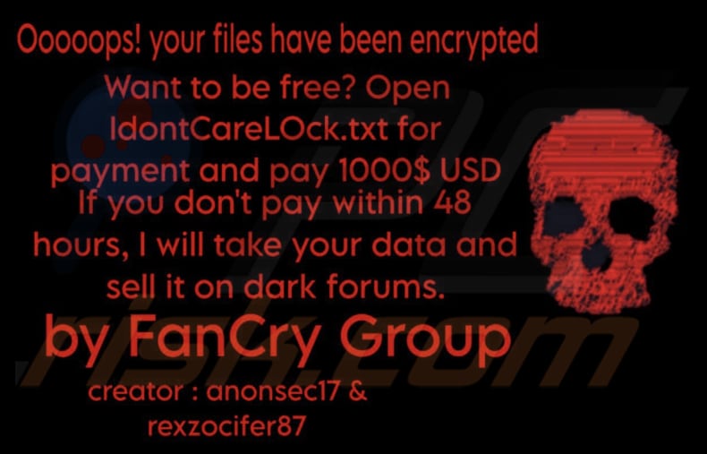 IdontCareLOck ransomware behang